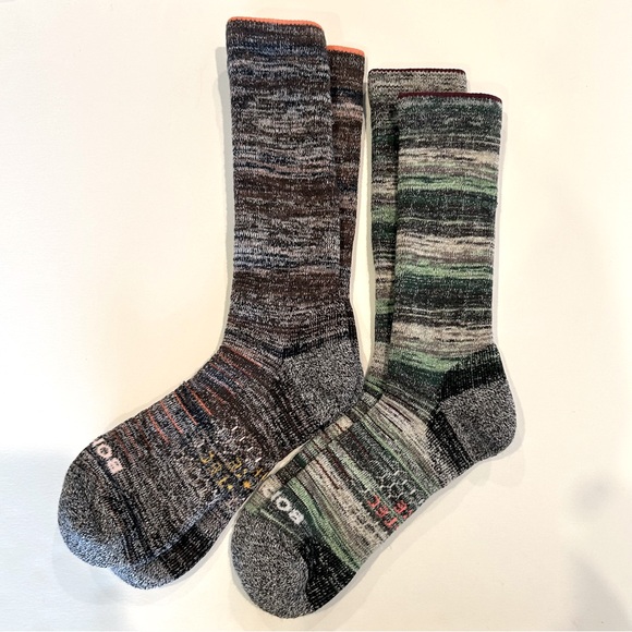 Bombas NWOT 2 pair Hiking Half Calf Socks Large Gray Green Black Hex Tec Unisex - Picture 2 of 6